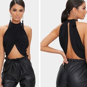 Pretty Little Thing Neck Wrap Crop Top